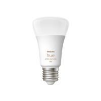 Produktbild för Philips Hue - LED-glödlampa - form: A60 - E27 - 6.5 W - 16 miljoner färger - 2000-6500 K - vit (paket om 2)