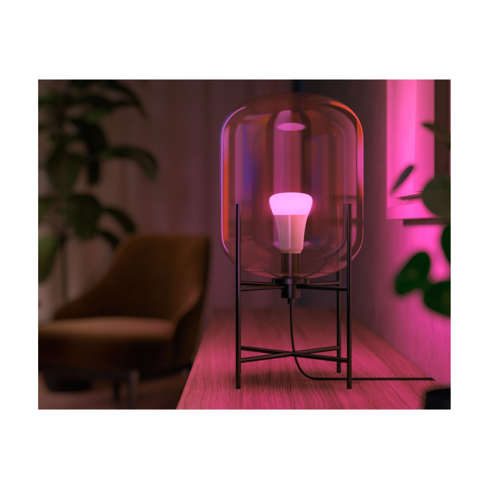 Produktbild för Philips Hue - LED-glödlampa - form: A60 - E27 - 6.5 W - 16 miljoner färger - 2000-6500 K - vit (paket om 2)