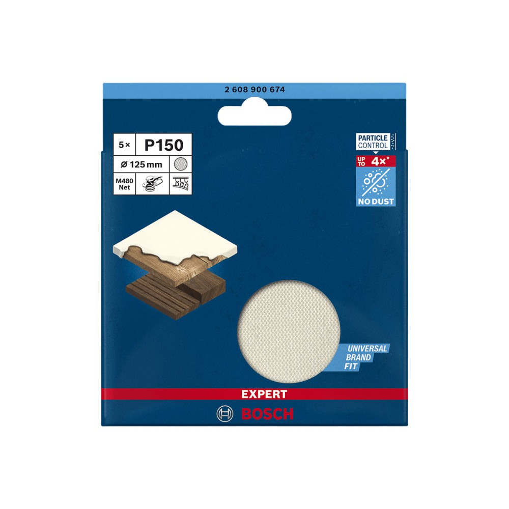 Produktbild för Bosch Expert M480 - sandpapper - för trä, gips, målarfärg - 5 delar