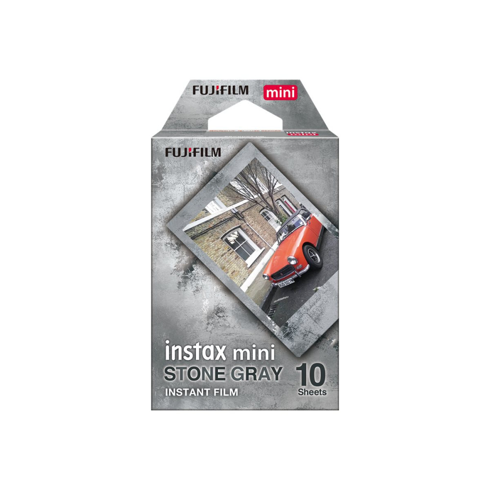 Produktbild för Fujifilm Instax Mini Stone Gray färgfilm för snabbframkallning - ISO 800 - 10