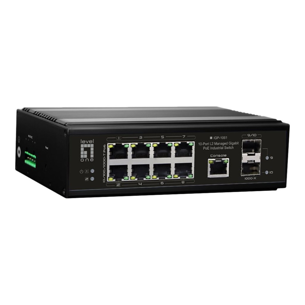 Produktbild för LevelOne IGP-1061 - switch - -40°C till 75°C - 10 portar - Administrerad