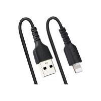Produktbild för StarTech.com 50 cm USB till Lightning-kabel, MFi-certifierad, iPhone-laddarkabel, svart, TPE-mantel med slitstark aramidfiber, kraftig Lightning-spiralkabel - Lightning-kabel - Lightning / USB - 50 cm