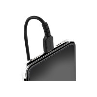 Produktbild för StarTech.com 50 cm USB till Lightning-kabel, MFi-certifierad, iPhone-laddarkabel, svart, TPE-mantel med slitstark aramidfiber, kraftig Lightning-spiralkabel - Lightning-kabel - Lightning / USB - 50 cm