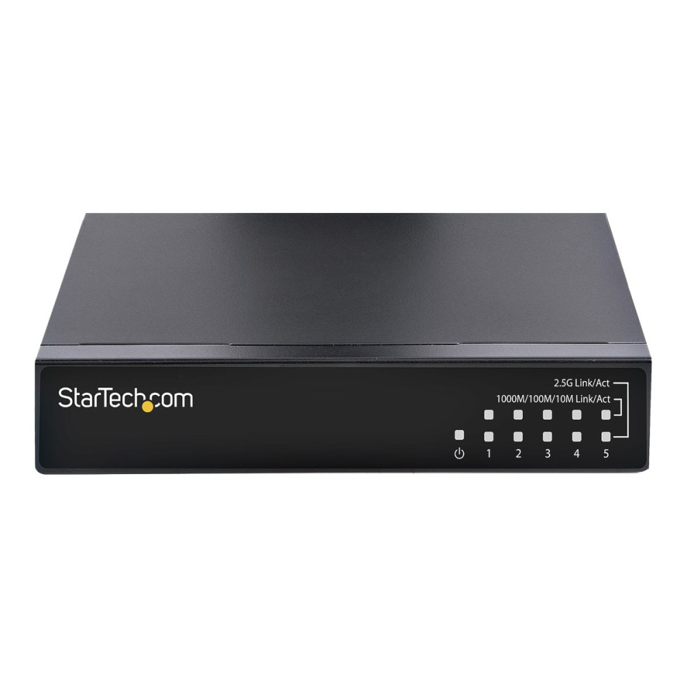 Produktbild för StarTech.com Ohanterad 2.5G-switch - Gigabit-switch med 5 portar - 2,5GBASE-T Ethernet-switch utan förvaltning - Ethernet-splitter - DIN-skena eller väggmontering - Multi-Gigabit - Auto-MDIX - 9K Jumbo - switch - 5 portar - ohanterad