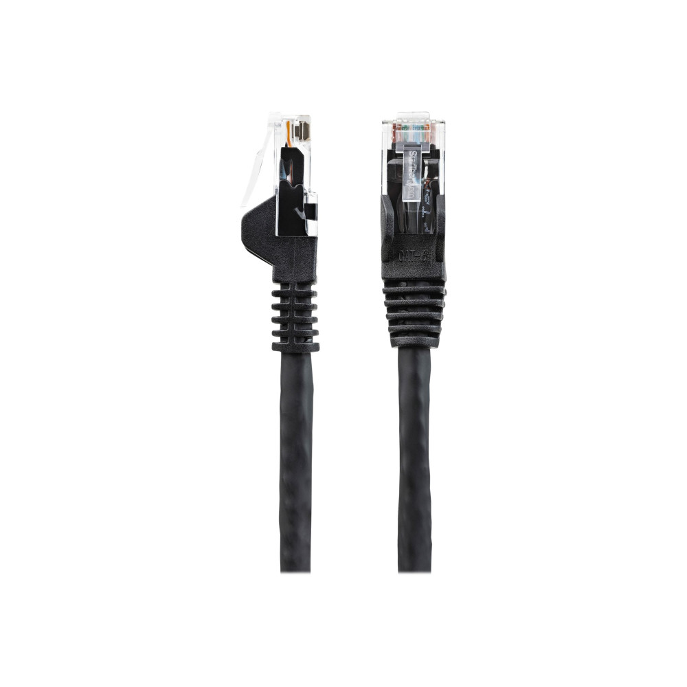 Produktbild för StarTech.com 10m LSZH CAT6 Ethernet Cable, 10 Gigabit Snagless RJ45 100W PoE Network Patch Cord with Strain Relief, CAT 6 10GbE UTP, Black, Individually Tested/ETL, Low Smoke Zero Halogen - Category 6 - 24AWG - patch-kabel - 10 m - svart
