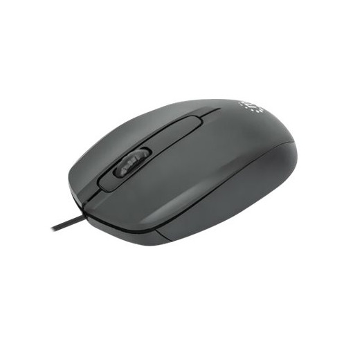 Manhattan Manhattan Comfort II USB Wired Mouse, Black, 1000dpi, USB-A, Optical, Ambidextrous, Portable/Compact, Three Button with Scroll Wheel, Three Year Warranty, Retail Box - mus - USB - svart