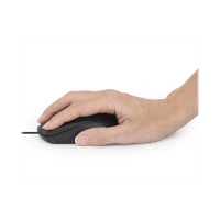 Produktbild för Manhattan Comfort II USB Wired Mouse, Black, 1000dpi, USB-A, Optical, Ambidextrous, Portable/Compact, Three Button with Scroll Wheel, Three Year Warranty, Retail Box - mus - USB - svart
