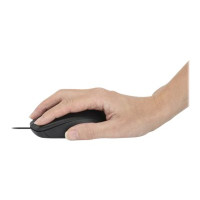 Produktbild för Manhattan Comfort II USB Wired Mouse, Black, 1000dpi, USB-A, Optical, Ambidextrous, Portable/Compact, Three Button with Scroll Wheel, Three Year Warranty, Retail Box - mus - USB - svart