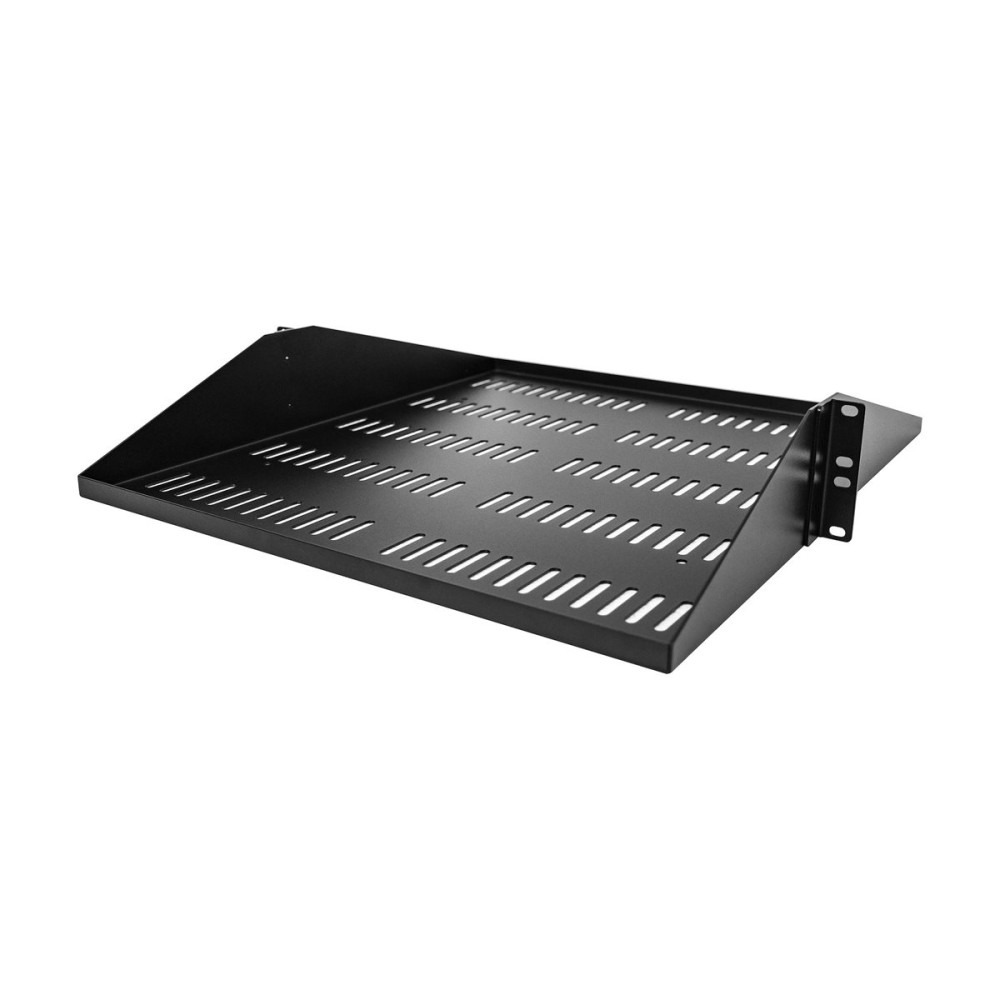 Produktbild för StarTech.com 2U-serverrackhylla, centermonterad, universell, ventilerad och fribärande serverhylla med rackfäste för 19-tums nätverksutrustningsrack, kraftigt stål, 90,7 kg kapacitet, 20-tums djup, svart - hylla för rack - 2U