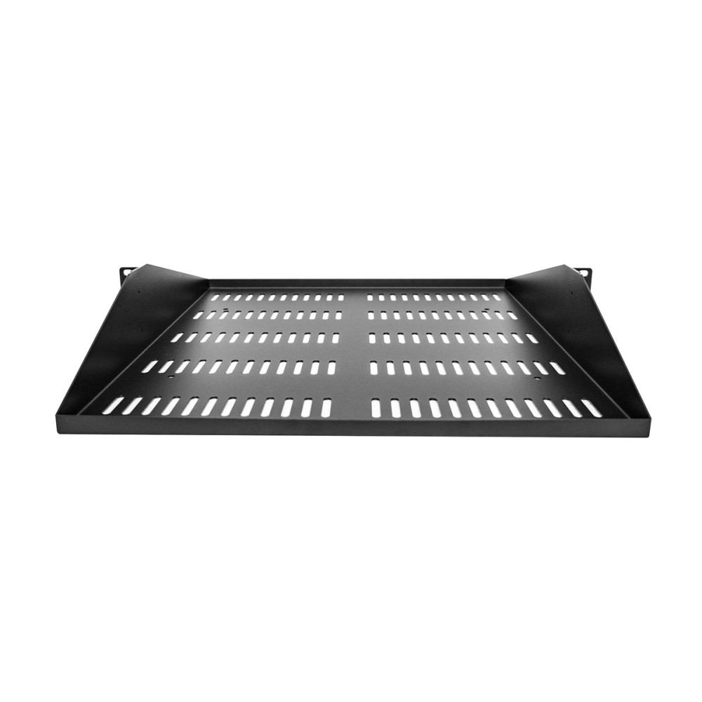 Produktbild för StarTech.com 2U-serverrackhylla, centermonterad, universell, ventilerad och fribärande serverhylla med rackfäste för 19-tums nätverksutrustningsrack, kraftigt stål, 90,7 kg kapacitet, 20-tums djup, svart - hylla för rack - 2U