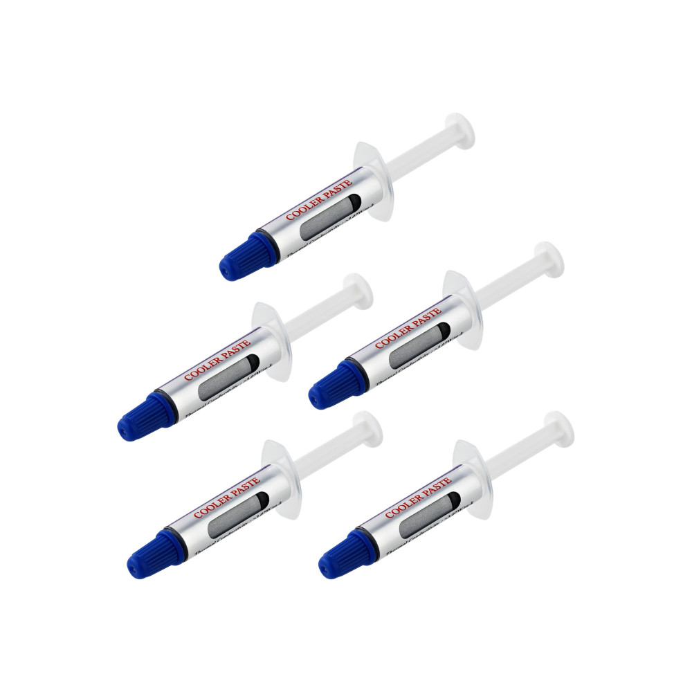 Produktbild för StarTech.com Thermal Paste, High Performance Thermal Paste, Pack of 5 Re-sealable Syringes (1.5g / each), Metal Oxide Heat Sink Compound, CPU Thermal Paste, Thermal Glue, RoHS / CE - GPU Grease - termisk pasta - hög prestanda