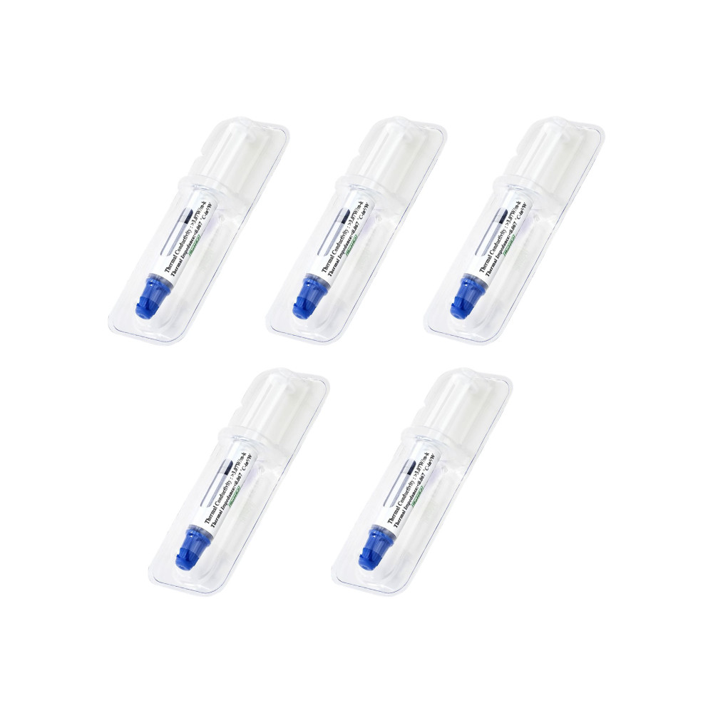 Produktbild för StarTech.com Thermal Paste, High Performance Thermal Paste, Pack of 5 Re-sealable Syringes (1.5g / each), Metal Oxide Heat Sink Compound, CPU Thermal Paste, Thermal Glue, RoHS / CE - GPU Grease - termisk pasta - hög prestanda