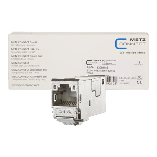 METZ CONNECT METZ CONNECT E-DAT modul Cat.6A 8(8) jack - modulär insättning