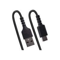 Produktbild för StarTech 1 m USB-A till C-laddningskabel, kraftig spiralkabel för snabb laddning och synkronisering, USB 2.0 A till USB Type-C-kabel av hög kvalitet, robust aramidfiber, slitstark hane till hane USB-kabel - USB typ C-kabel - USB till USB-C - 1 m