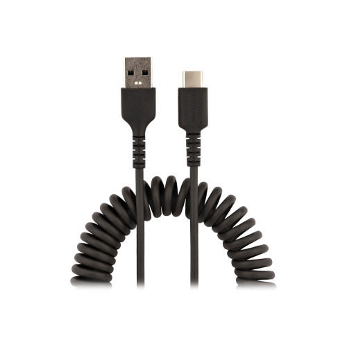 StarTech.com StarTech 50 cm USB-A till C-laddningskabel, kraftig spiralkabel för snabb laddning och synkronisering, USB 2.0 A till USB Type-C-kabel av hög kvalitet, robust aramidfiber, slitstark hane till hane USB-kabel - USB typ C-kabel - USB till USB-C - 50 cm
