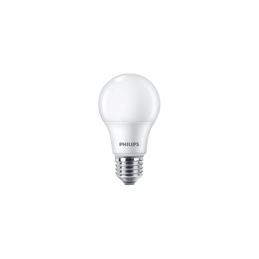 Produktbild för Philips - LED-glödlampa - form: A60 - glaserad finish - E27 - 8 W - varmt vitt ljus - 2700 K (paket om 4)