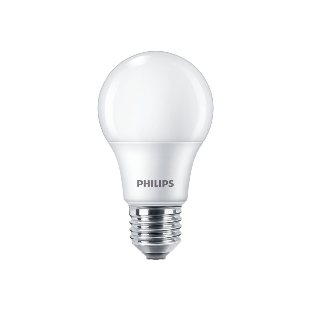 Produktbild för Philips - LED-glödlampa - form: A60 - glaserad finish - E27 - 8 W - varmt vitt ljus - 2700 K (paket om 4)