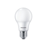 Produktbild för Philips - LED-glödlampa - form: A60 - glaserad finish - E27 - 8 W - varmt vitt ljus - 2700 K (paket om 4)