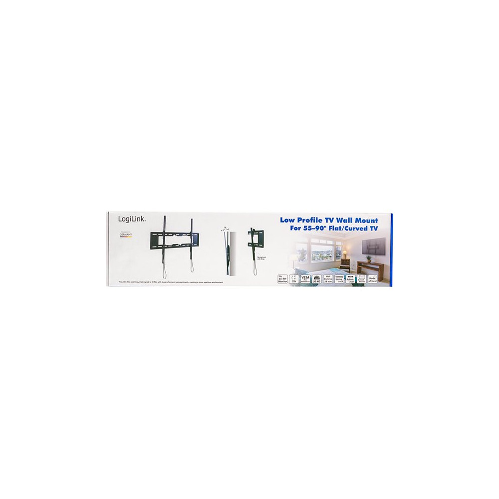 Produktbild för LogiLink monteringssats - för TV - tilting, horizontal adjustable, 50 kg - svart