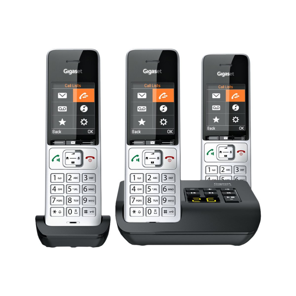 Produktbild för Gigaset 500A Comfort Trio - trådlös telefon - svarssysten + 2 extra handuppsättningar