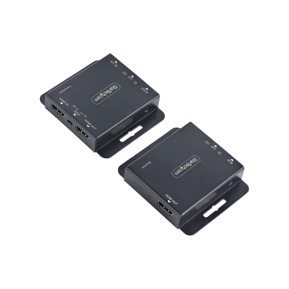 Produktbild för StarTech.com HDMI Extender over CAT6/CAT5, 4K 30Hz/130ft (40m) or 1080p 60Hz/230ft (70m) Video Extender, 4K HDMI over Ethernet Extender, PoC HDMI Transmitter and Receiver Kit, IR Extension - Local Video Output - förlängd räckvidd för audio/video - HDMI