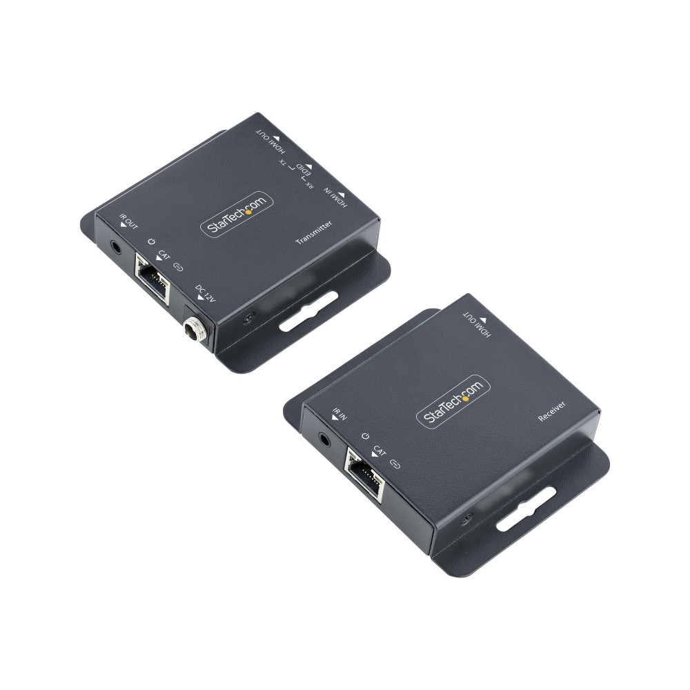 Produktbild för StarTech.com HDMI Extender over CAT6/CAT5, 4K 30Hz/130ft (40m) or 1080p 60Hz/230ft (70m) Video Extender, 4K HDMI over Ethernet Extender, PoC HDMI Transmitter and Receiver Kit, IR Extension - Local Video Output - förlängd räckvidd för audio/video - HDMI