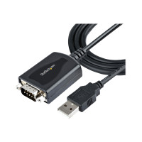 Produktbild för Startech 3ft (1m) USB to Serial Cable with COM Port Retention, DB9 Male RS232 to USB Converter, Straight Through USB to Serial Adapter for PLC/Printer/Scanner - Prolific IC, Automatic Handshake, Windows/Mac OS - seriell adapter - USB - RS-232