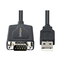 Produktbild för Startech 3ft (1m) USB to Serial Cable with COM Port Retention, DB9 Male RS232 to USB Converter, Straight Through USB to Serial Adapter for PLC/Printer/Scanner - Prolific IC, Automatic Handshake, Windows/Mac OS - seriell adapter - USB - RS-232