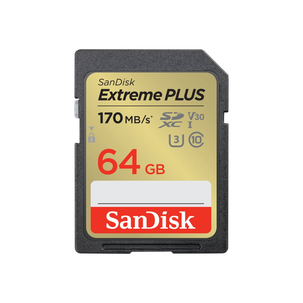 Produktbild för SanDisk Extreme PLUS - flash-minneskort - 64 GB - SDXC UHS-I