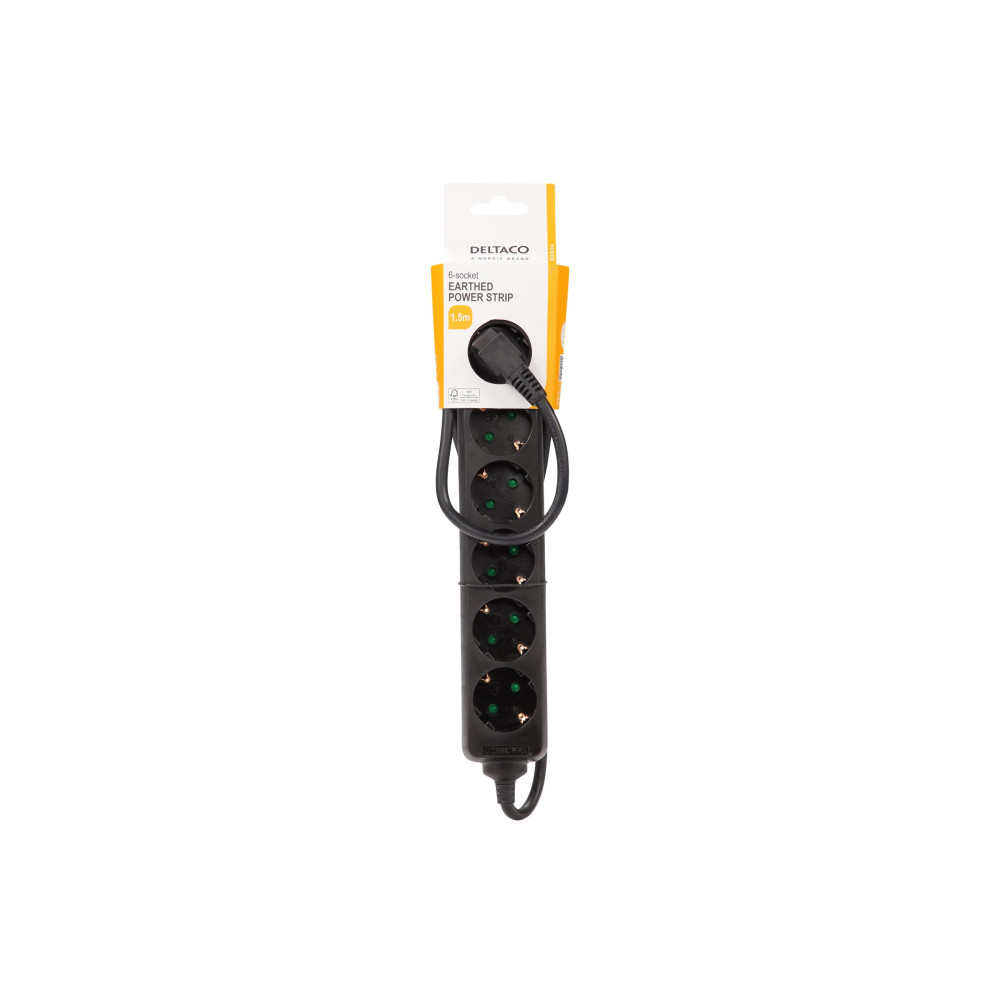 Produktbild för DELTACO GT-0620 - effektband - 3680 Watt