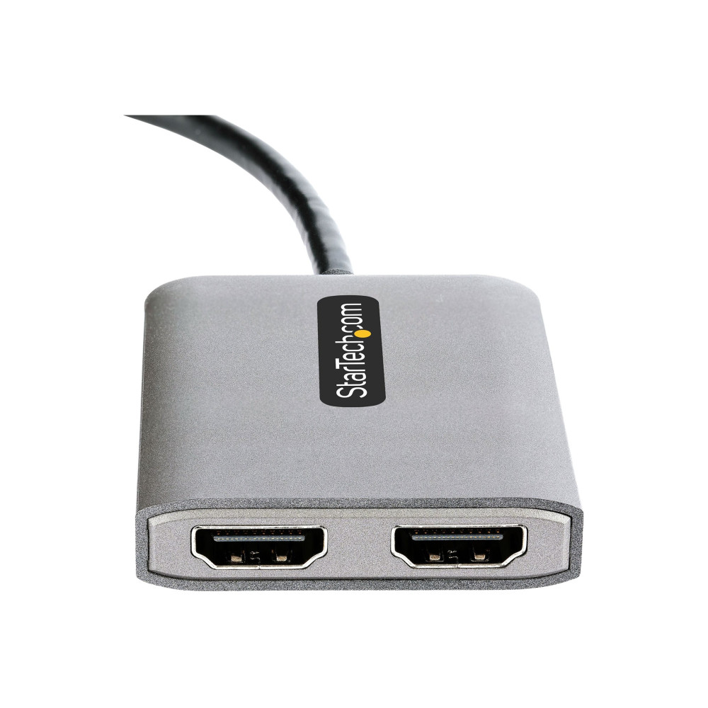 Produktbild för Startech DP to Dual HDMI MST HUB, Dual HDMI 4K 60Hz, DisplayPort Multi Monitor Adapter with 1ft (30cm) Cable, DP 1.4 Multi Stream Transport Hub, DSC | HBR3, DP to 2x HDMI Ports - DP to HDMI Splitter (MST14DP122HD) - videokort - DisplayPort / HDMI
