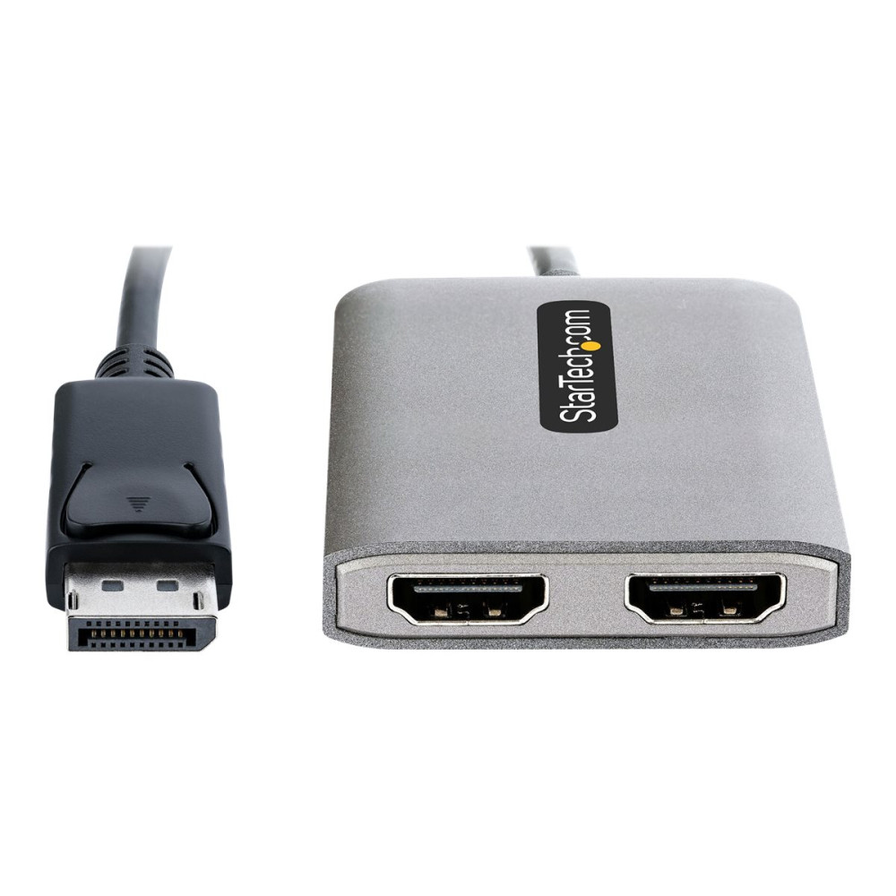 Produktbild för Startech DP to Dual HDMI MST HUB, Dual HDMI 4K 60Hz, DisplayPort Multi Monitor Adapter with 1ft (30cm) Cable, DP 1.4 Multi Stream Transport Hub, DSC | HBR3, DP to 2x HDMI Ports - DP to HDMI Splitter (MST14DP122HD) - videokort - DisplayPort / HDMI