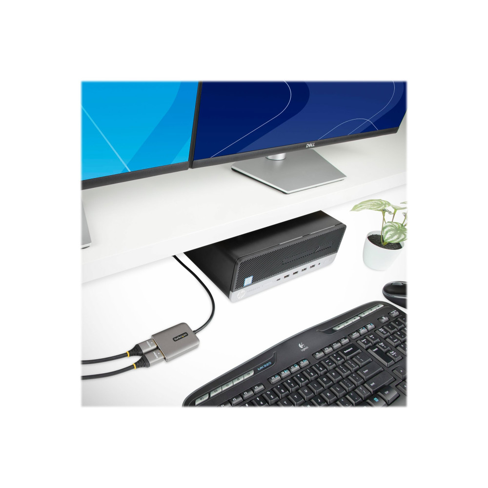 Produktbild för Startech DP to Dual HDMI MST HUB, Dual HDMI 4K 60Hz, DisplayPort Multi Monitor Adapter with 1ft (30cm) Cable, DP 1.4 Multi Stream Transport Hub, DSC | HBR3, DP to 2x HDMI Ports - DP to HDMI Splitter (MST14DP122HD) - videokort - DisplayPort / HDMI