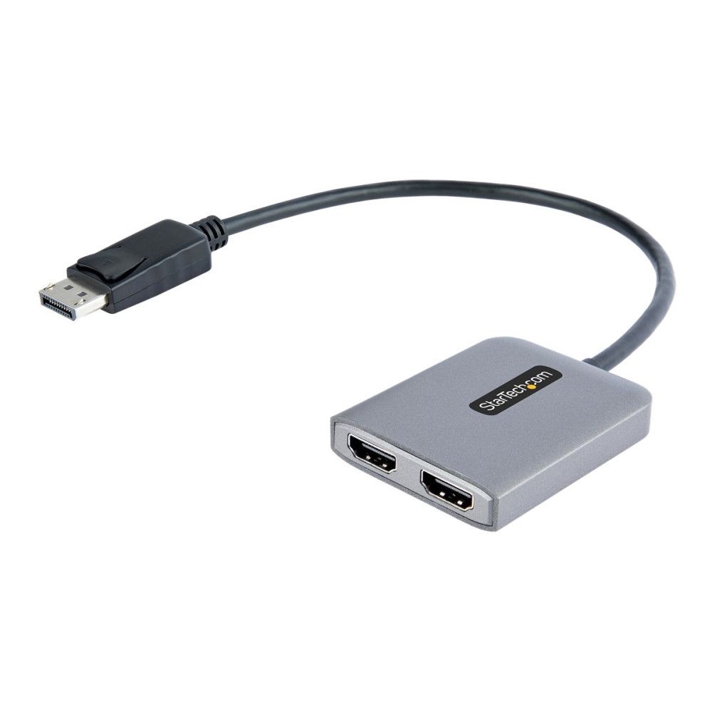 Produktbild för Startech DP to Dual HDMI MST HUB, Dual HDMI 4K 60Hz, DisplayPort Multi Monitor Adapter with 1ft (30cm) Cable, DP 1.4 Multi Stream Transport Hub, DSC | HBR3, DP to 2x HDMI Ports - DP to HDMI Splitter (MST14DP122HD) - videokort - DisplayPort / HDMI