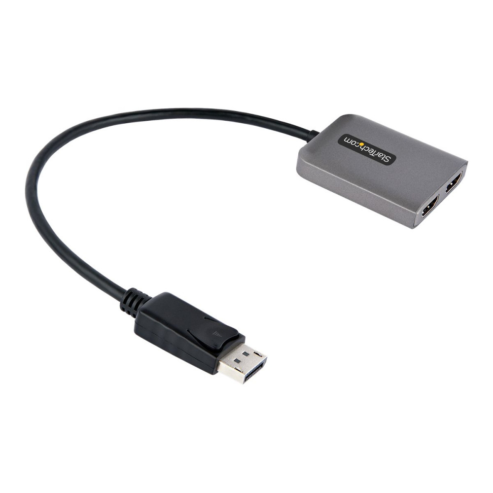 Produktbild för Startech DP to Dual HDMI MST HUB, Dual HDMI 4K 60Hz, DisplayPort Multi Monitor Adapter with 1ft (30cm) Cable, DP 1.4 Multi Stream Transport Hub, DSC | HBR3, DP to 2x HDMI Ports - DP to HDMI Splitter (MST14DP122HD) - videokort - DisplayPort / HDMI
