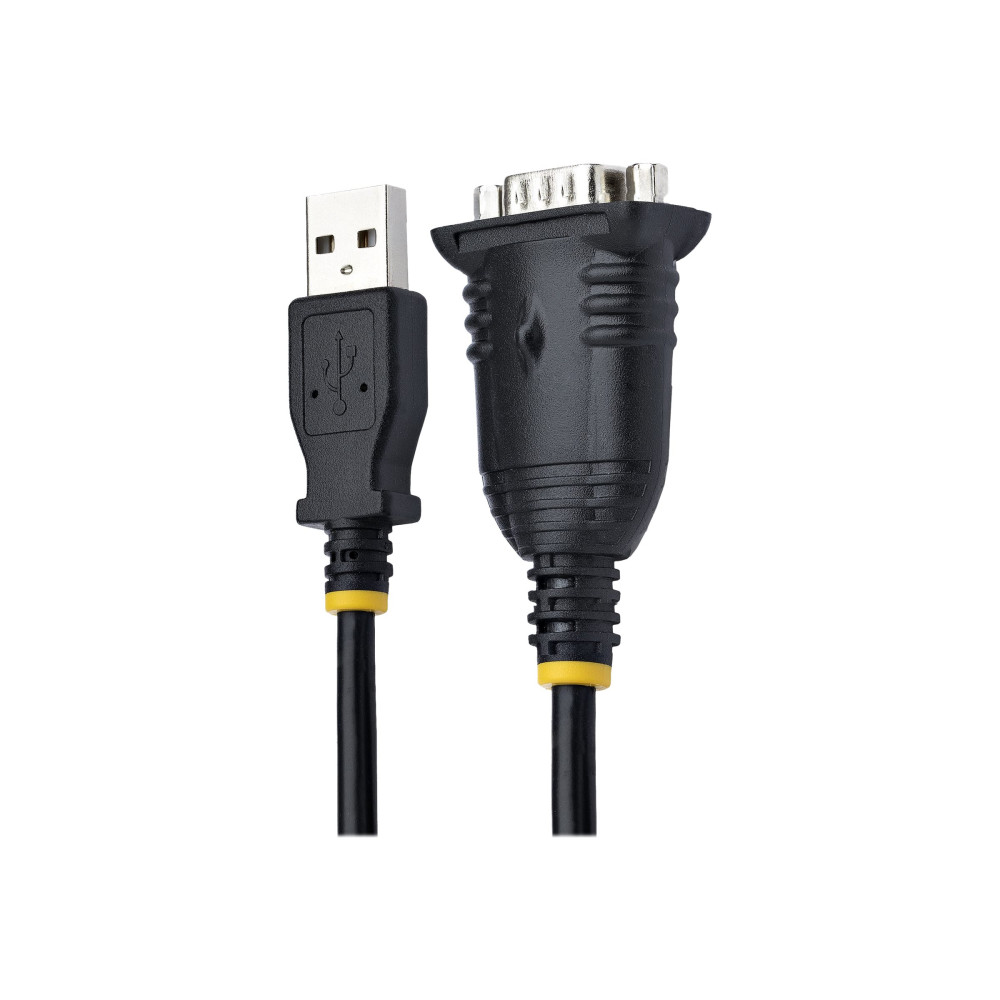 Produktbild för StarTech.com 3ft (1m) USB to Serial Cable, DB9 Male RS232 to USB Converter, USB to Serial Adapter for PLC/Printer/Scanner/Network Switches, USB to COM Port Adapter - Prolific IC, Automatic Handshake, Windows/macOS (1P3FP-USB-SERIAL) - seriell kabel - DB-9