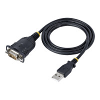 Produktbild för StarTech.com 3ft (1m) USB to Serial Cable, DB9 Male RS232 to USB Converter, USB to Serial Adapter for PLC/Printer/Scanner/Network Switches, USB to COM Port Adapter - Prolific IC, Automatic Handshake, Windows/macOS (1P3FP-USB-SERIAL) - seriell kabel - DB-9