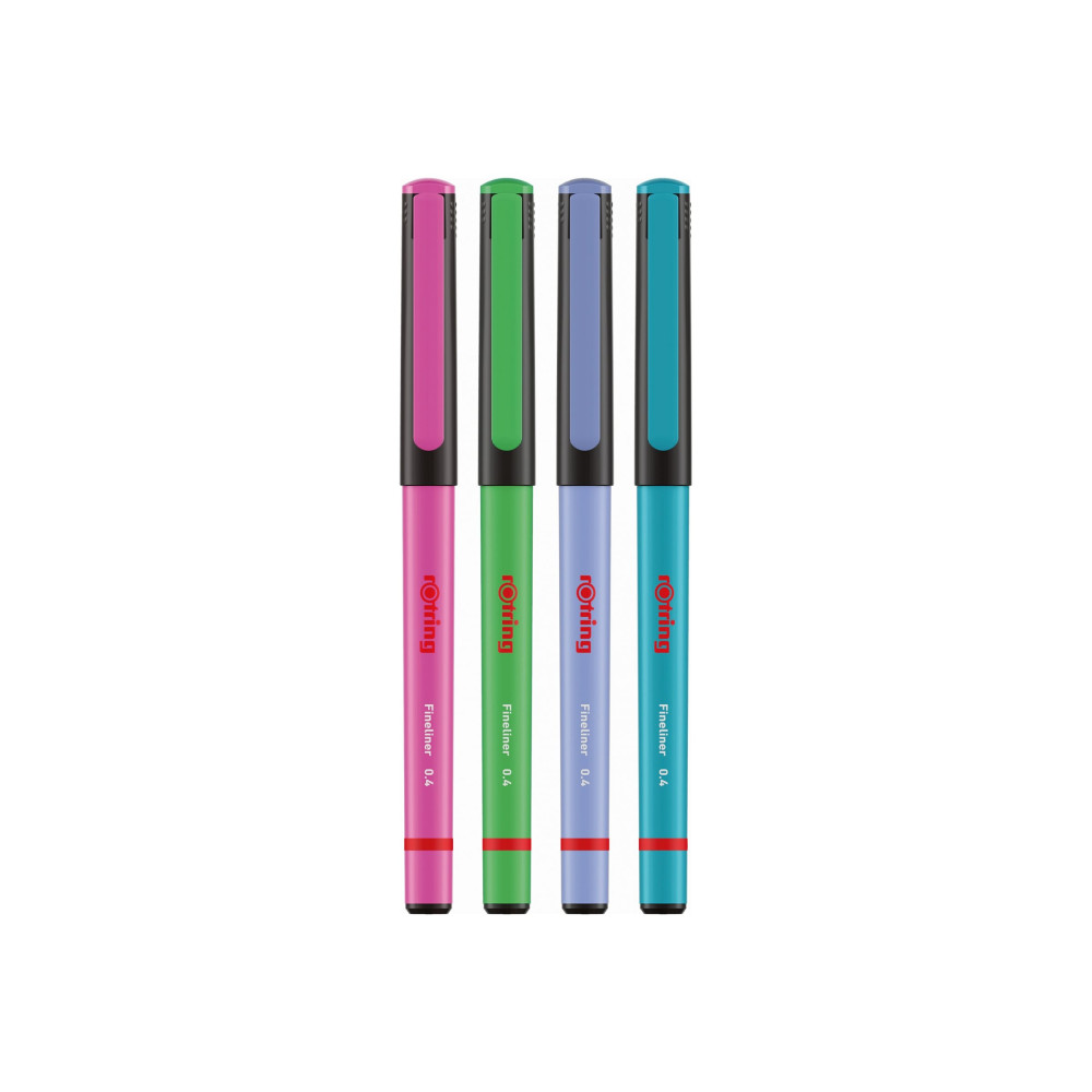 Produktbild för Rotring - fineliner - blandfärger (paket om 4)