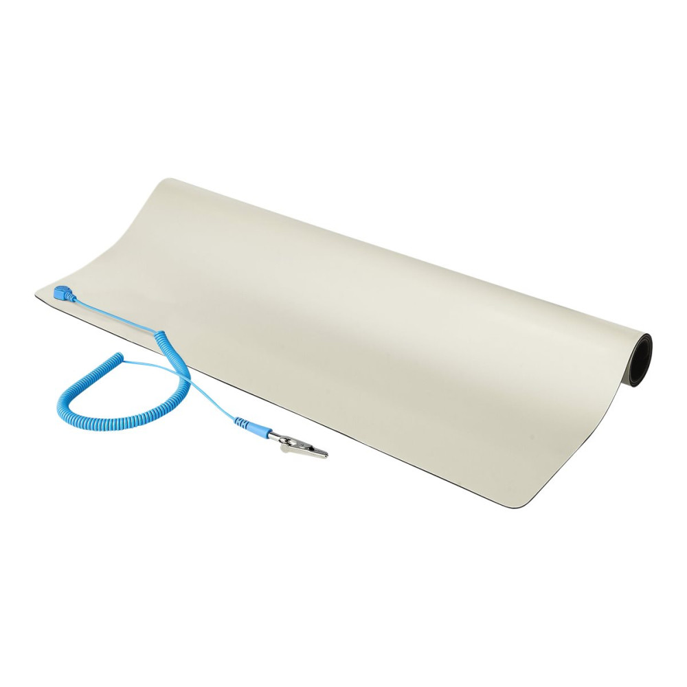 Produktbild för StarTech.com 23x47in Anti Static Mat, ESD Mat for Electronics Repair, Anti Static Desk Mat w/Detachable Grounding Wire, ANSI/ESD S 4.1 Compliant, Flexible Thermoplastic Work Mat/Pad - Suitable for Tables (LG-ANTI-STATIC-MAT) - antistatisk matta - löstagba