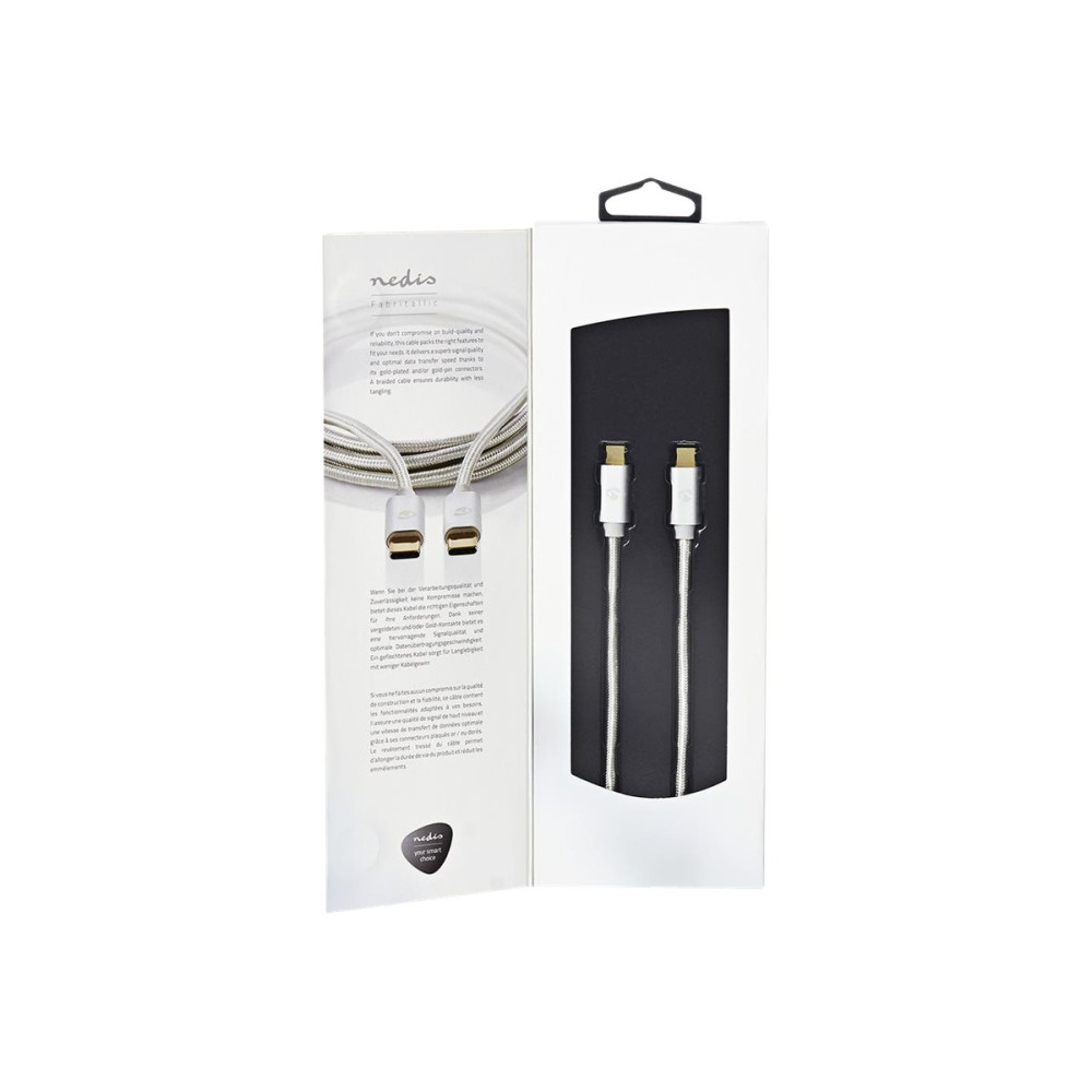 Produktbild för Nedis - USB typ C-kabel - USB-C till USB-C - 2 m