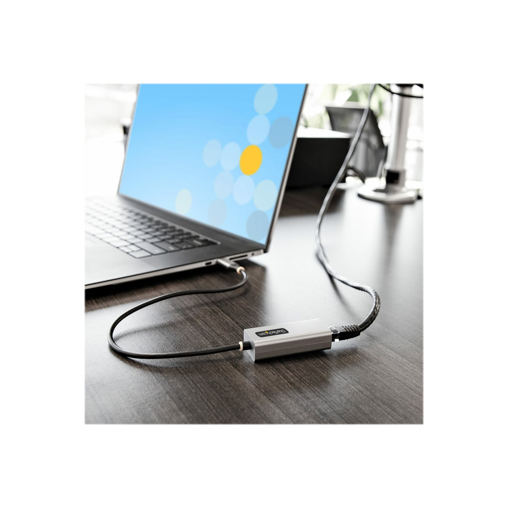 Produktbild för Startech USB-C to Ethernet Adapter, 10/100/1000 Mbps, Gigabit Network Adapter w/ ASIX AX88179A Chip, 1ft/30cm Cable, USB Type C to RJ45 Ethernet Dongle, USB C to LAN Adapter, Windows/macOS/Linux/ChromeOS (US1GC30B2) - nätverksadapter - USB-C - Gigabit Eth