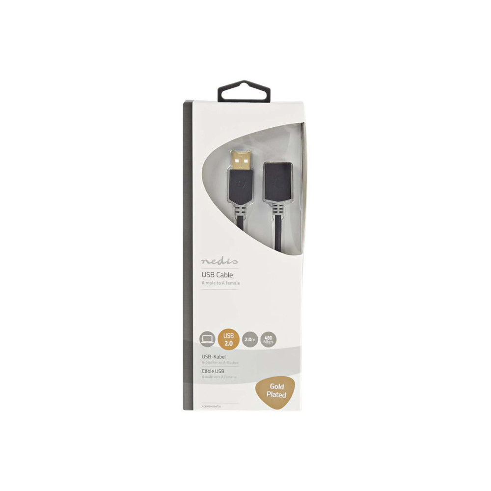 Produktbild för Nedis - USB-förlängningskabel - USB till USB - 2 m