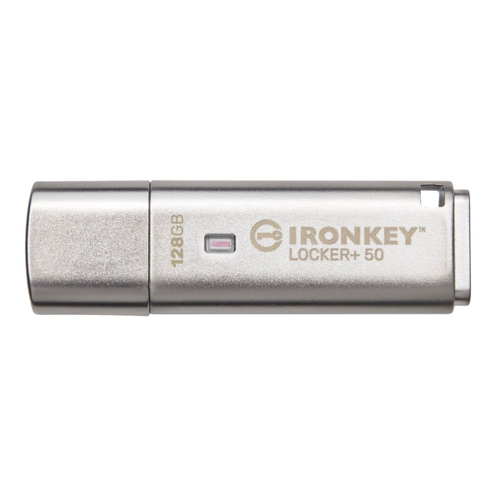 Produktbild för Kingston IronKey Locker+ 50 - USB flash-enhet - 128 GB