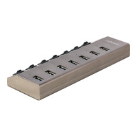 Produktbild för StarTech.com 7-Port Self-Powered USB-C Hub with Individual On/Off Switches, USB 3.0 5Gbps Expansion Hub w/Power Supply, Desktop/Laptop USB-C to USB-A Hub, 7x BC 1.2 (1.5A), USB Type C Hub - USB-C/A Host Cables (5G7AIBS-USB-HUB-EU) - hubb - 7 portar