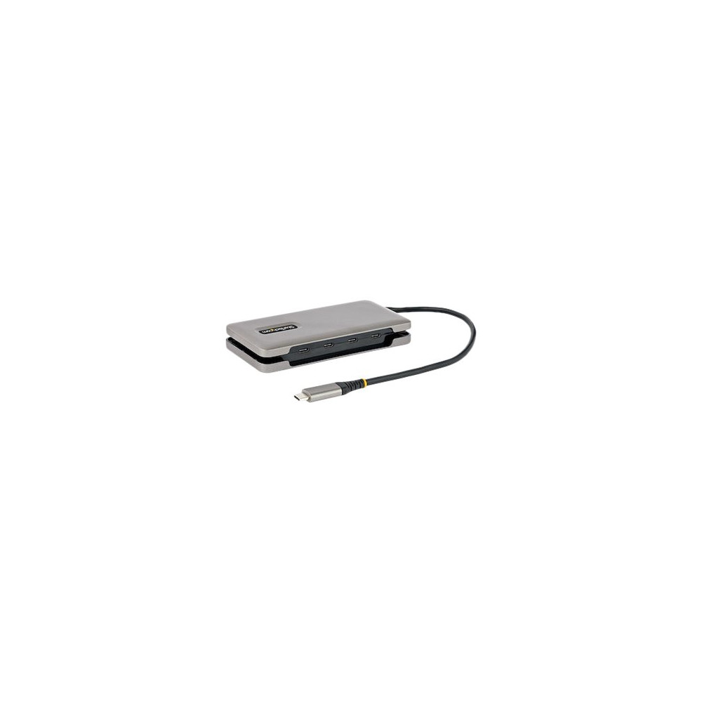 Produktbild för StarTech.com 4-Port USB-C Hub, 4x USB-C Ports, USB 3.1 10Gbps, Portable USB C Hub with 100W Power Delivery Pass-Through, Portable USB Type C Hub w/ 9.8in (25cm) Wrap-Around Cable - USB Expansion Hub (HB31CM4CPD3) - hubb - 4 portar