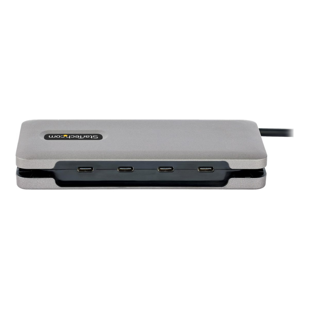 Produktbild för StarTech.com 4-Port USB-C Hub, 4x USB-C Ports, USB 3.1 10Gbps, Portable USB C Hub with 100W Power Delivery Pass-Through, Portable USB Type C Hub w/ 9.8in (25cm) Wrap-Around Cable - USB Expansion Hub (HB31CM4CPD3) - hubb - 4 portar