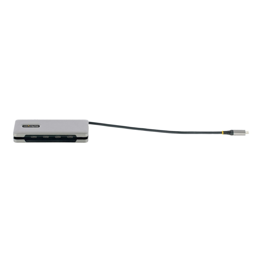 Produktbild för StarTech.com 4-Port USB-C Hub, 4x USB-C Ports, USB 3.1 10Gbps, Portable USB C Hub with 100W Power Delivery Pass-Through, Portable USB Type C Hub w/ 9.8in (25cm) Wrap-Around Cable - USB Expansion Hub (HB31CM4CPD3) - hubb - 4 portar
