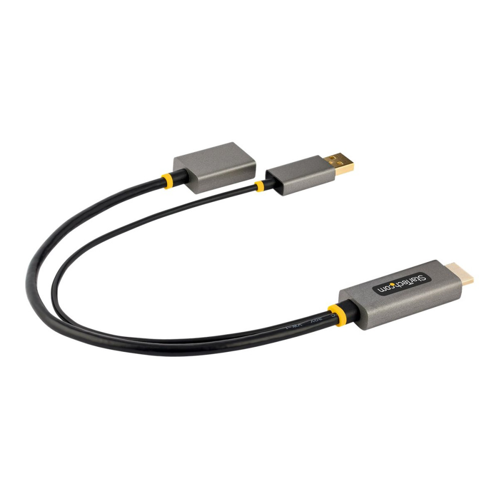 Produktbild för Startech 1ft (30cm) HDMI to DisplayPort Adapter, Active 4K 60Hz HDMI Source to DP Monitor Adapter Cable, USB Bus Powered, HDMI 2.0 to DisplayPort Converter for Laptops/PC - Supports HDR and Ultrawide Displays (128-HDMI-DISPLAYPORT) - adapterkabel - Displa