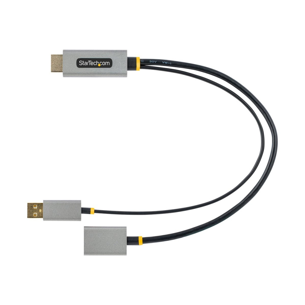 Produktbild för Startech 1ft (30cm) HDMI to DisplayPort Adapter, Active 4K 60Hz HDMI Source to DP Monitor Adapter Cable, USB Bus Powered, HDMI 2.0 to DisplayPort Converter for Laptops/PC - Supports HDR and Ultrawide Displays (128-HDMI-DISPLAYPORT) - adapterkabel - Displa