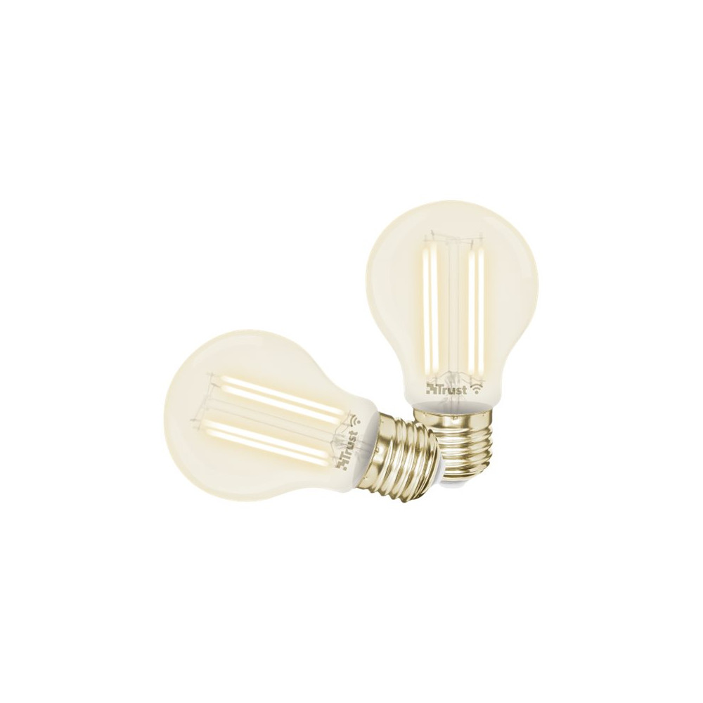 Produktbild för Trust Smart Home - LED-glödlampa med filament - E27 - vitt ljus - 1800-6500 K (paket om 2)